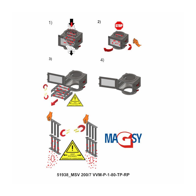 Separator magnetic pentru testare MSV 200/7 VVM-P-1-80-TP-RP