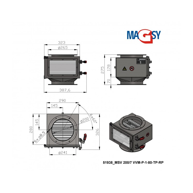 Separator magnetic pentru testare MSV 200/7 VVM-P-1-80-TP-RP