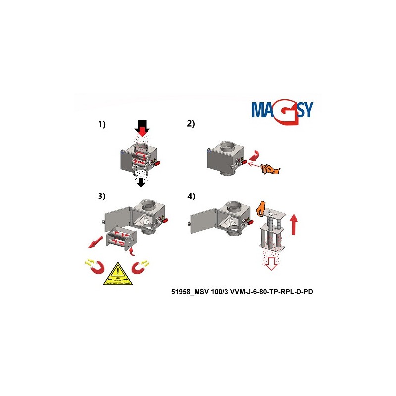 Separator magnetic unilateral MSV 100/3 VVM-J-6-80-TP-RPL-D-PD