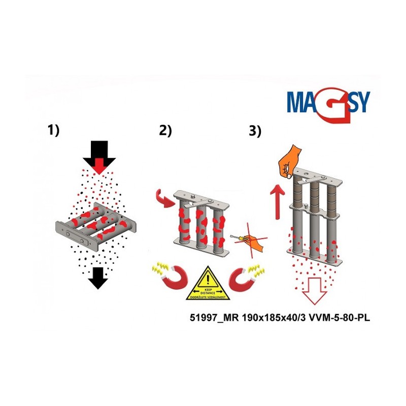 Grilă magnetică MR 190x185x40/3 VVM-5-80-PL