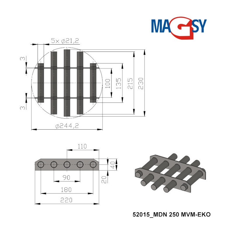 Magnet pentru pâlnia de alimentare MDN 250 MVM-EKO