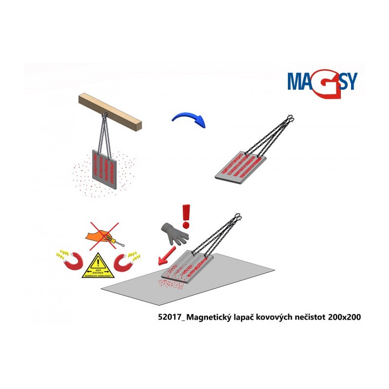 Placă magnetică pentru captarea prafului 640 x 500 x 12 mm