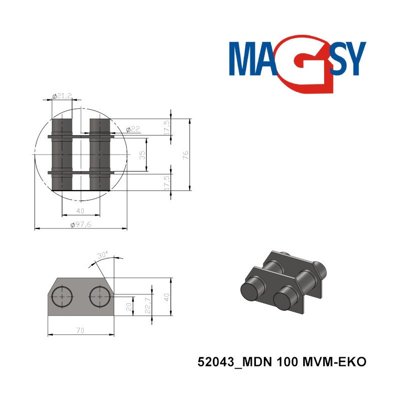 Magnet pentru pâlnia de alimentare MDN 100 MVM-EKO