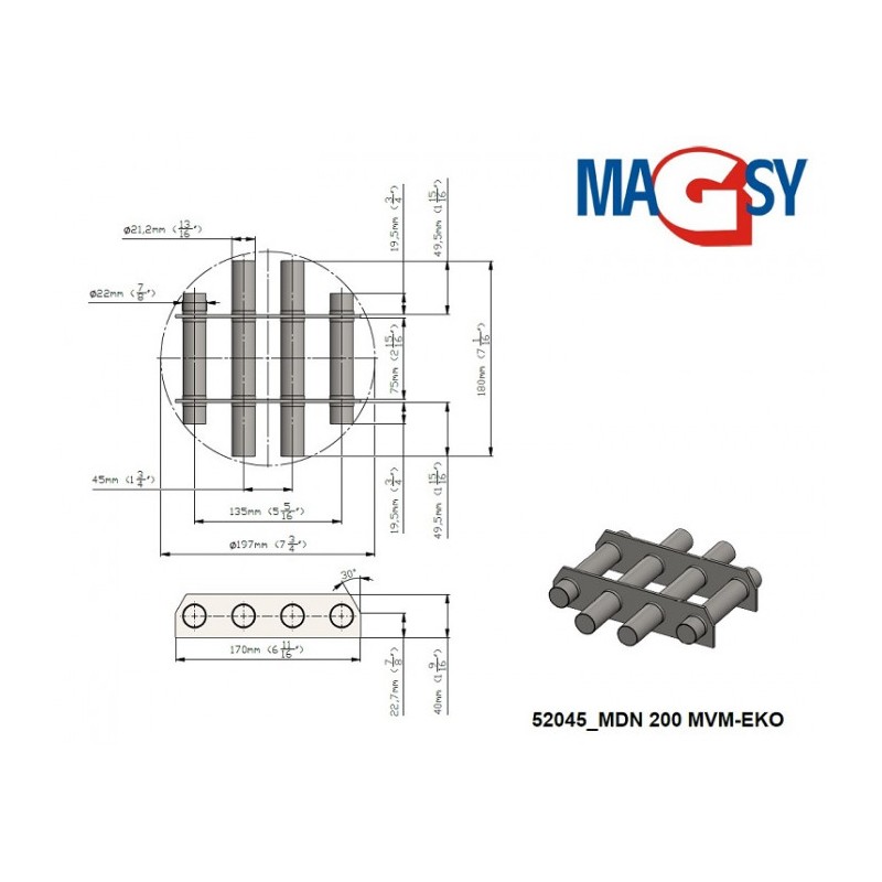 Magnet pentru pâlnia de alimentare MDN 200 MVM-EKO