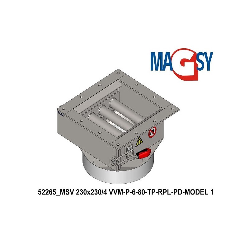 Separator magnetic cu grile MSV 230x230/4 VVM-P-6-80-TP-RPL-PD-MODEL 1