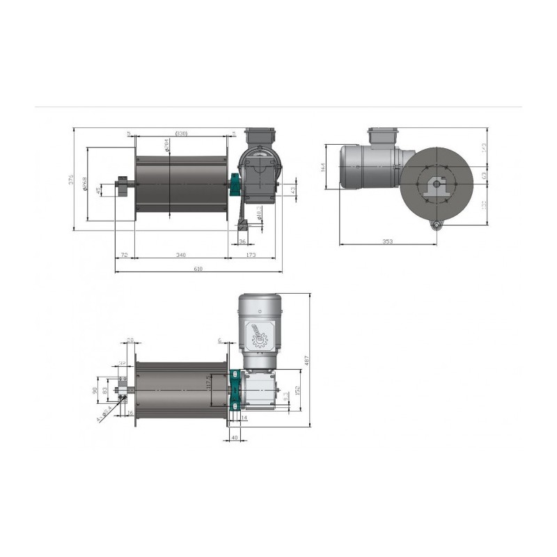 Tambur magnetic MB 204x340/300 F-MODEL 1-T