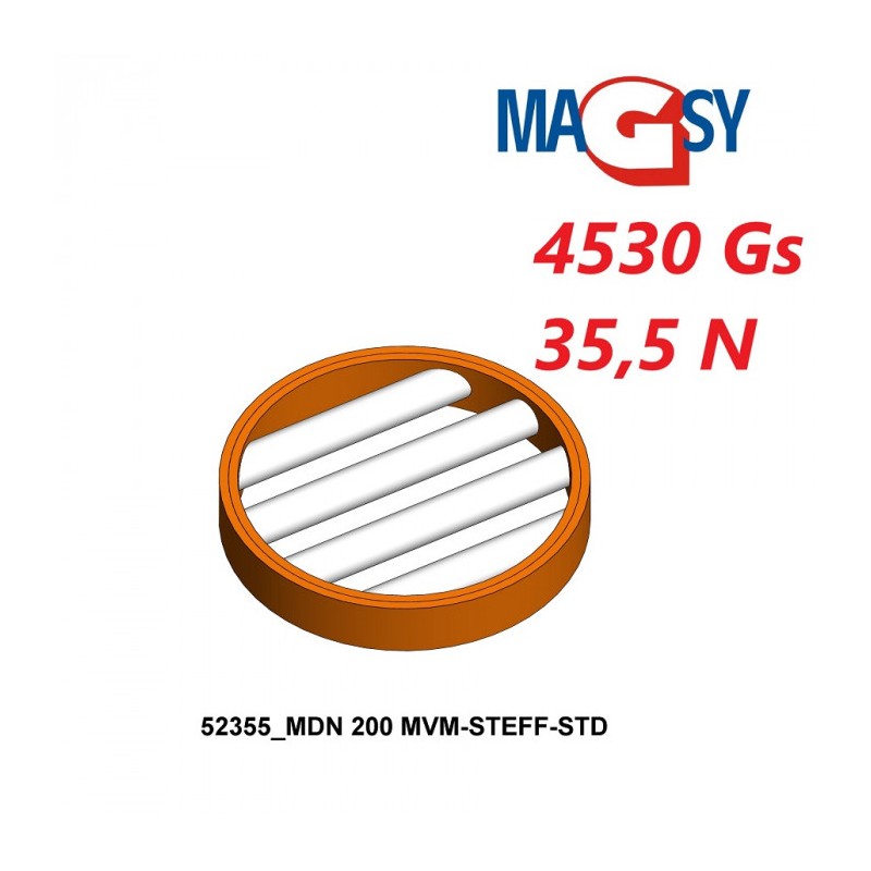 Magnet pentru pâlnia de alimentare MDN 200 MVM-STEFF-STD, 4.530 Gs, 35,5 N