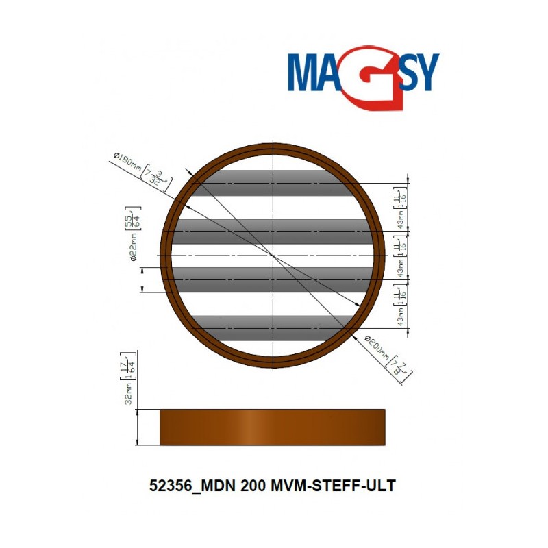 Magnet pentru pâlnia de alimentare MDN 200 MVM-STEFF-ULT, 6.810 Gs, 31 N