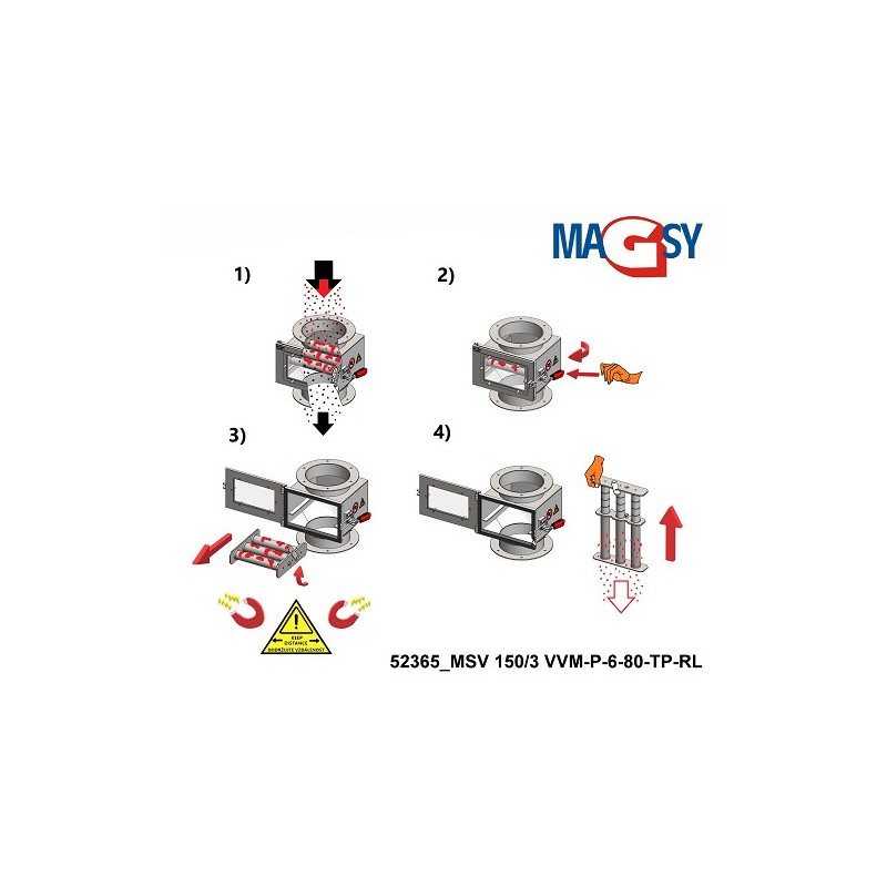 Separator magnetic cu grile MSV 150/3 VVM-P-6-80-TP-RL