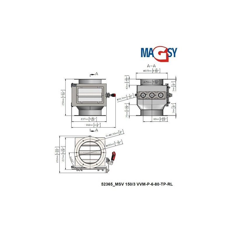 Separator magnetic cu grile MSV 150/3 VVM-P-6-80-TP-RL