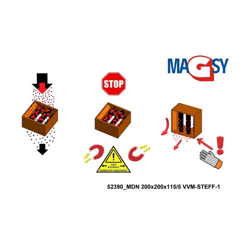 Magnet pentru pâlnia de alimentare MDN 200x200x115/5 VVM-STEFF-1