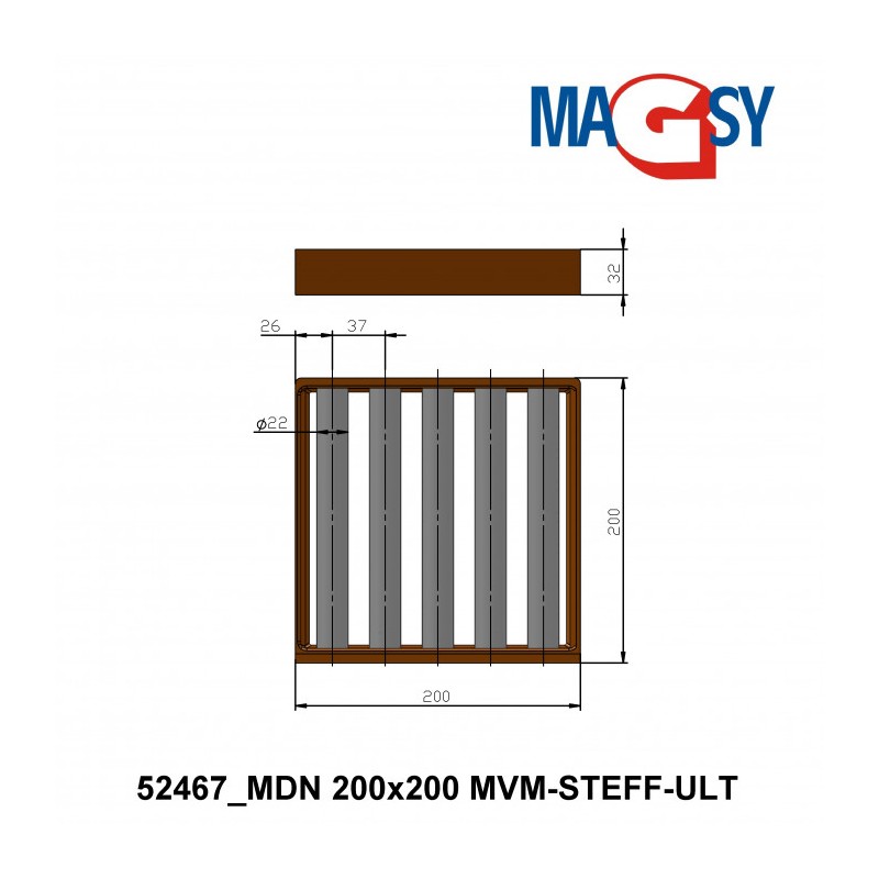 Magnet pentru pâlnia de alimentare MDN 200x200 MVM-STEFF-ULT