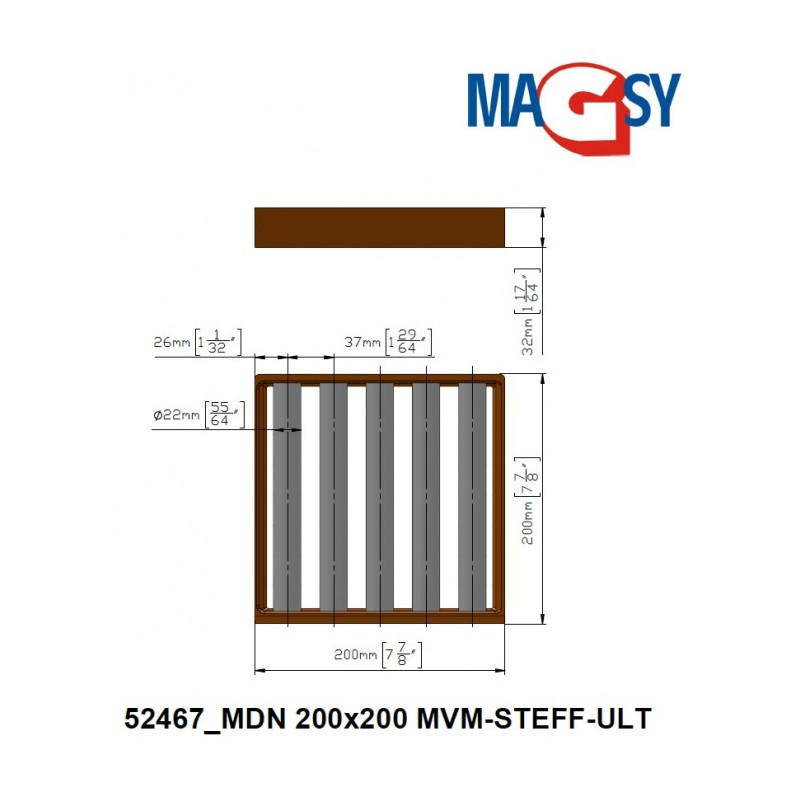 Magnet pentru pâlnia de alimentare MDN 200x200 MVM-STEFF-ULT