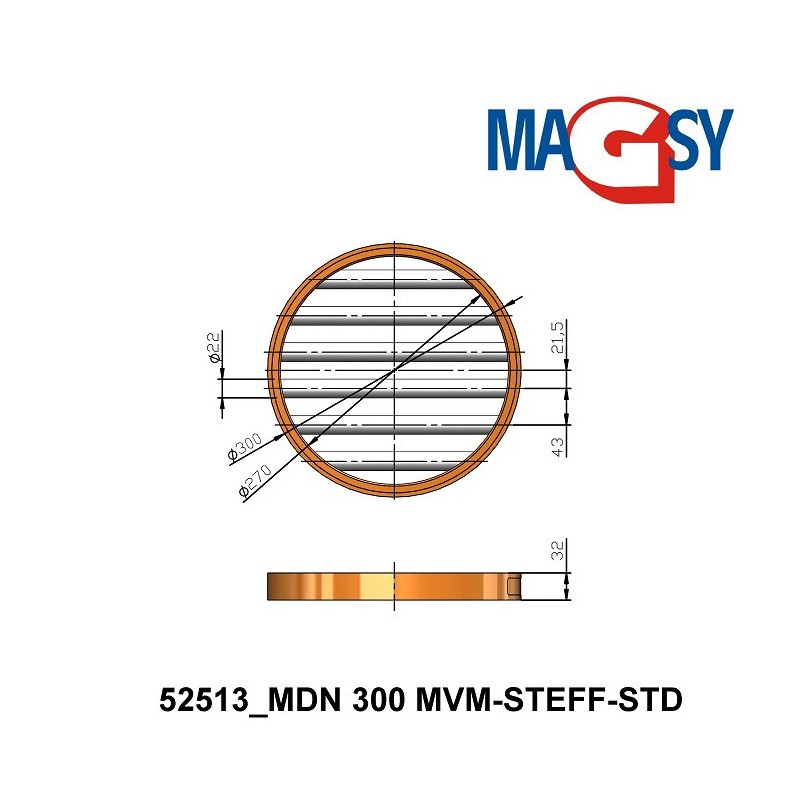 Magnet pentru pâlnia de alimentare MDN 300 MVM-STEFF-STD