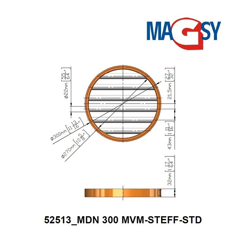 Magnet pentru pâlnia de alimentare MDN 300 MVM-STEFF-STD