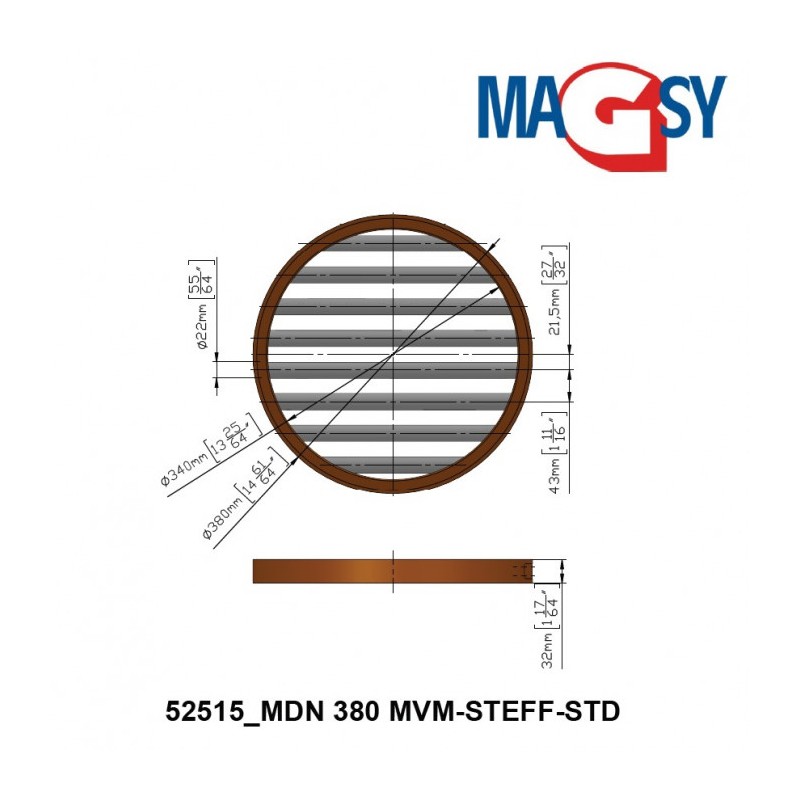 Magnet pentru pâlnia de alimentare MDN 380 MVM-STEFF-STD, 4.530 Gs, 35,5 N