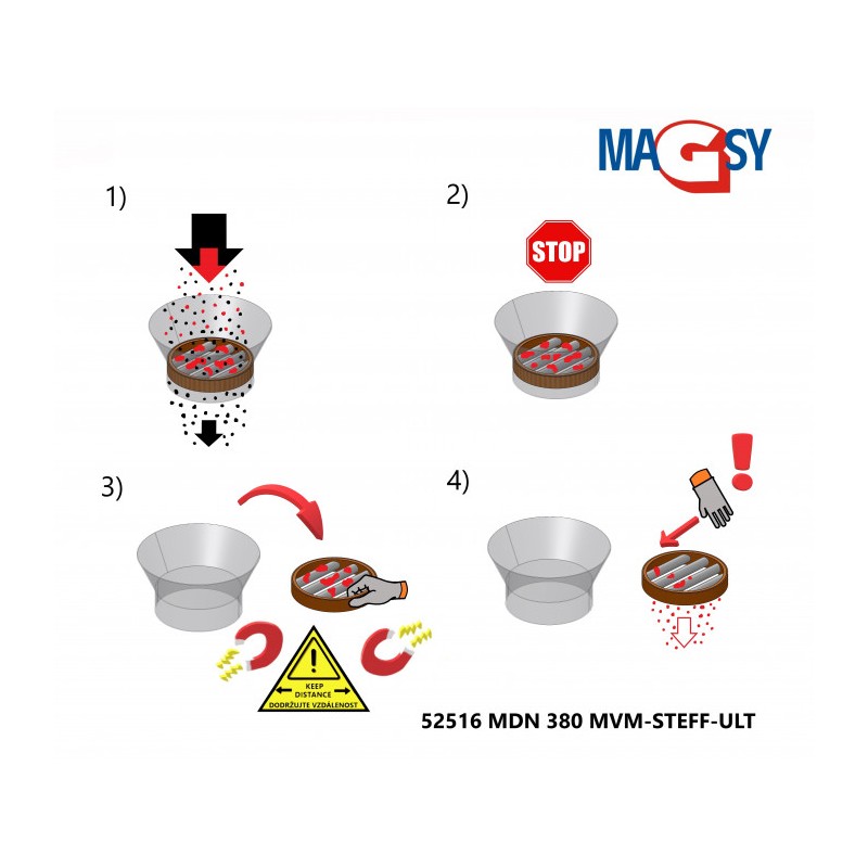 Magnet pentru pâlnia de alimentare MDN 380 MVM-STEFF-ULT, 6.810 Gs, 31 N