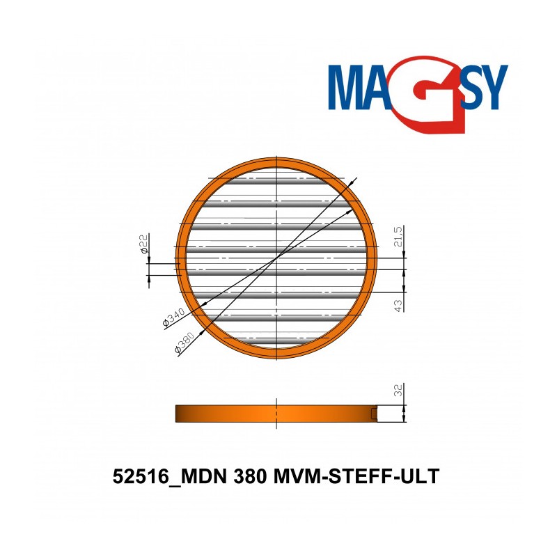 Magnet pentru pâlnia de alimentare MDN 380 MVM-STEFF-ULT, 6.810 Gs, 31 N