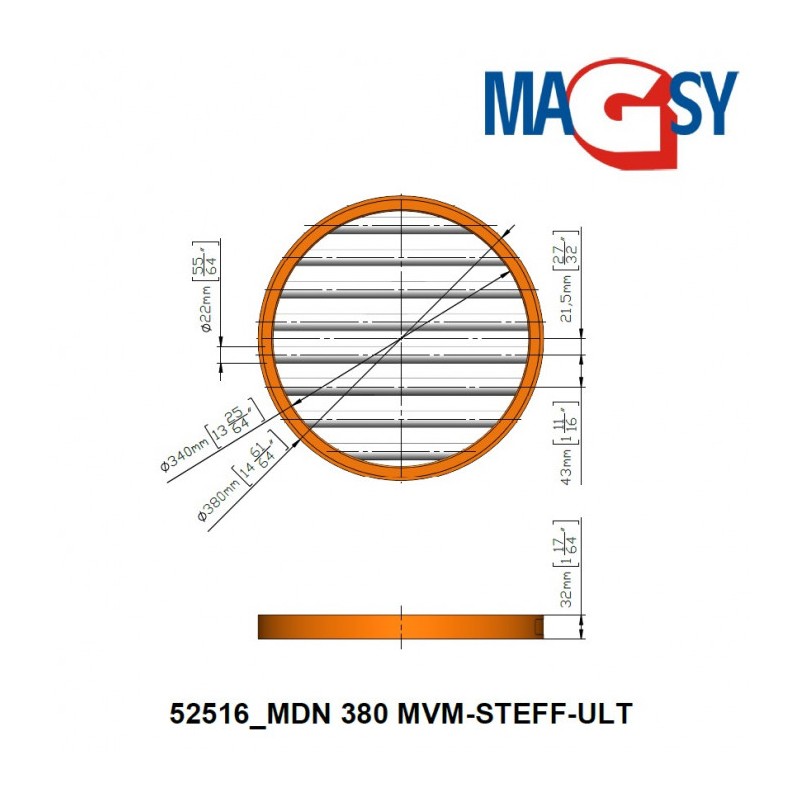 Magnet pentru pâlnia de alimentare MDN 380 MVM-STEFF-ULT, 6.810 Gs, 31 N