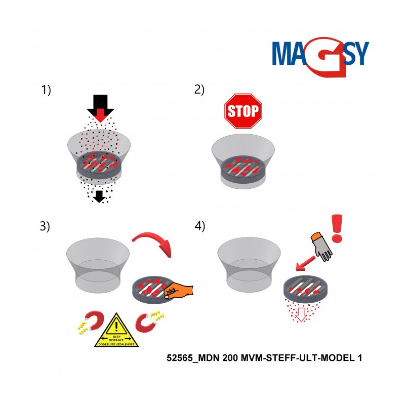 Magnet pentru pâlnia de alimentare MDN 200 MVM-STEFF-ULT-MODEL 1