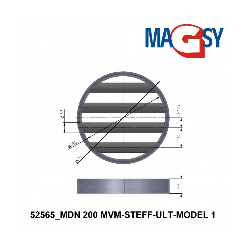 Magnet pentru pâlnia de alimentare MDN 200 MVM-STEFF-ULT-MODEL 1