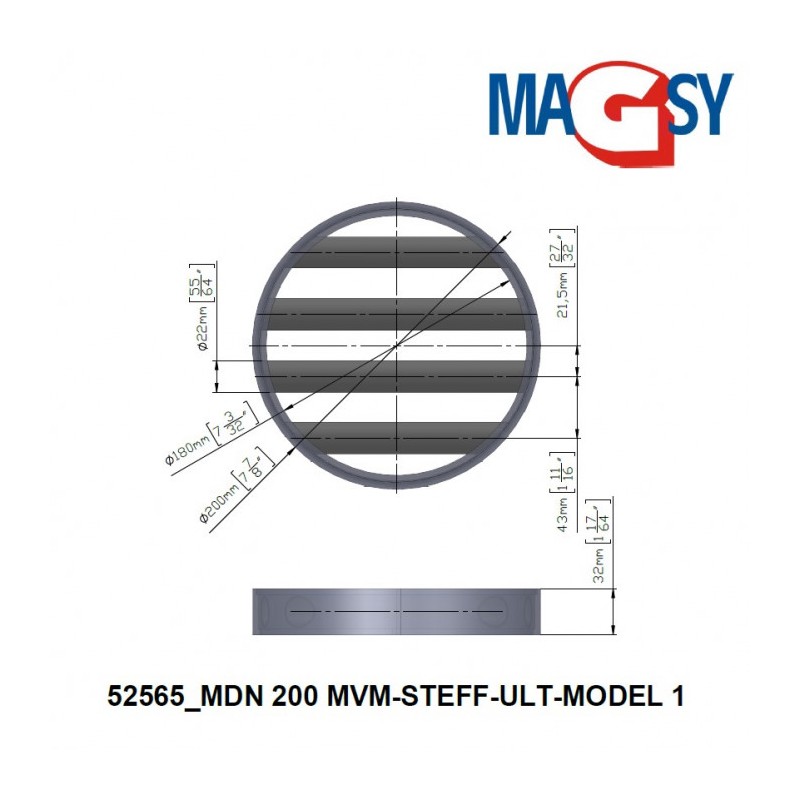 Magnet pentru pâlnia de alimentare MDN 200 MVM-STEFF-ULT-MODEL 1