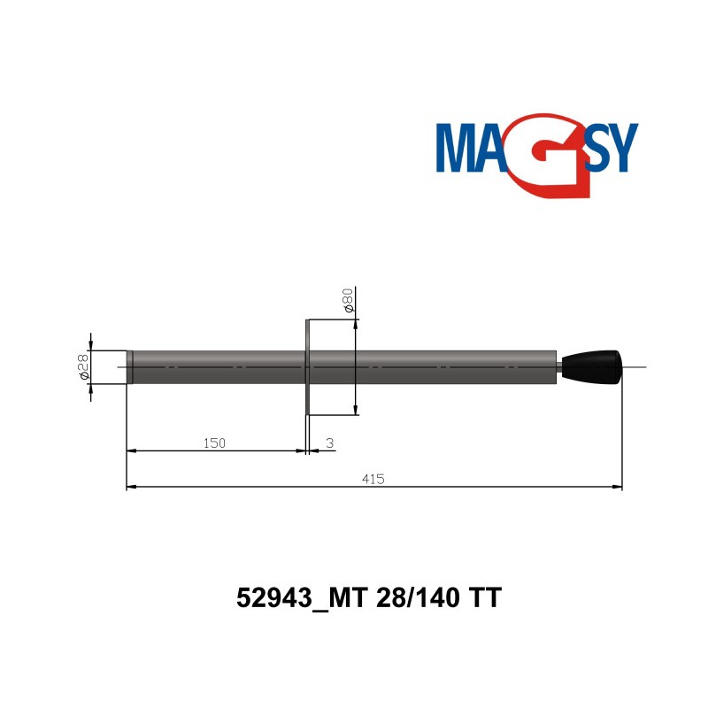 Bară magnetică de sortare de diam. 28 mm