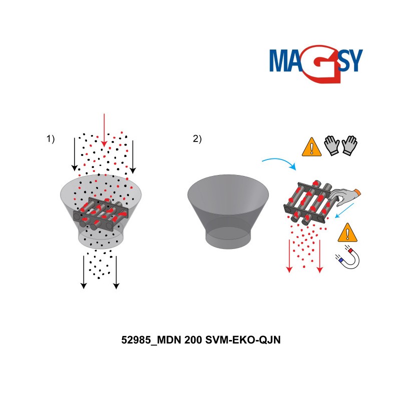 Magnet de buncăr (80 °C, 13.500 Gs, 95 N) diametru 200 mm