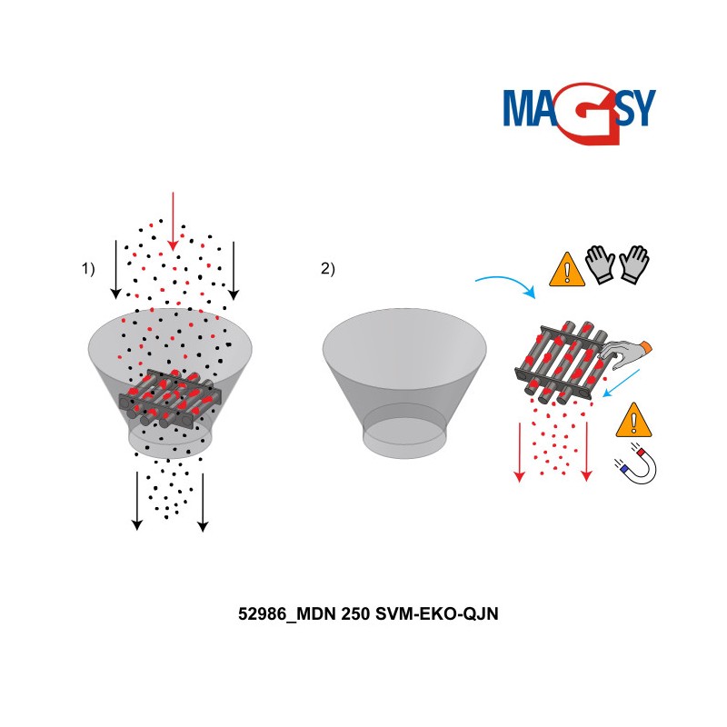Magnet de buncăr (80 °C, 13.500 Gs, 95 N) diametru 250 mm