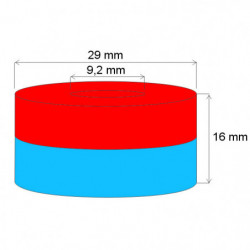 Magnet neodim inel cu diam.29x diam.9,2x16 N 80 °C, VMM10-N50