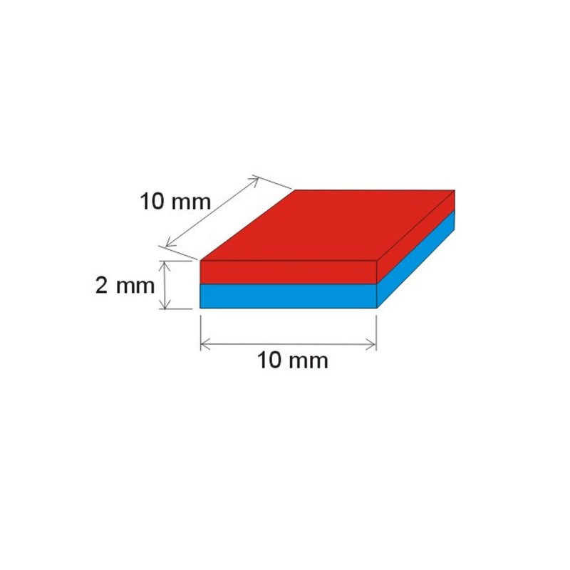 Magnet neodim bloc 10x10x2 P 180 °C