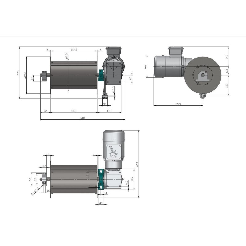 Tambur magnetic MB 204x340/300 F-MODEL 1-T – Variantă: închiriere pe 20 de zile