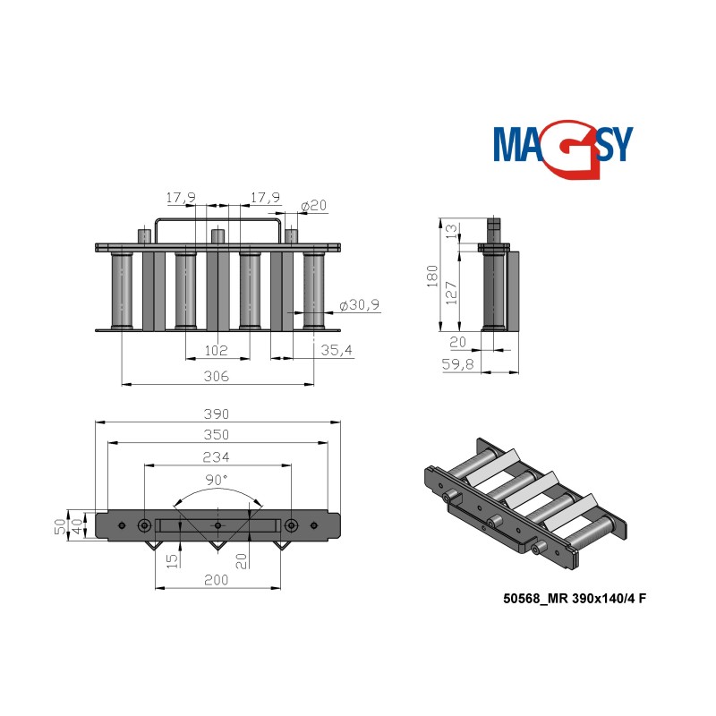 copie Grilă magnetică MR 390x140x50/4 F-P-MODEL1