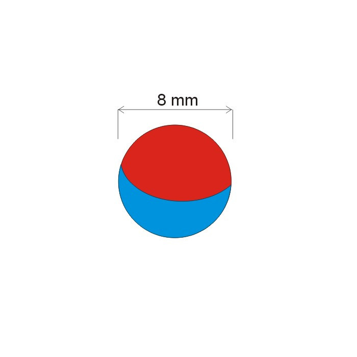 Magnet neodim sferă diam. 8 N 80 °C, VMM5-N38