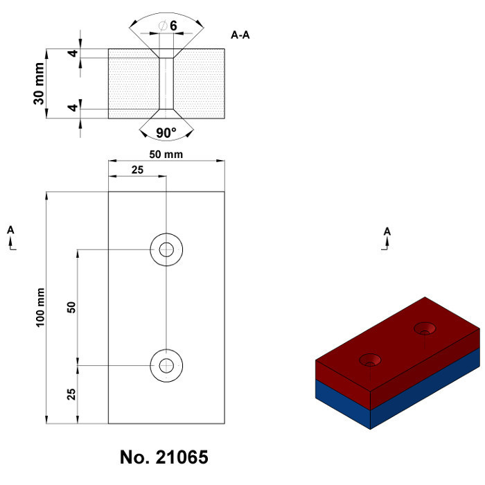 Magnet neodim bloc 100x50x30 N 80 °C, VMM10