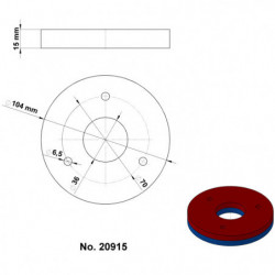 Magnet neodim inel cu diam.104x diam.36x15 N 80 °C, VMM9-N48