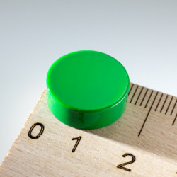 Magnet mai puternic rotund colorat diam.15x5 verde