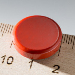 Magnet mai puternic rotund colorat diam.20x5 roșu