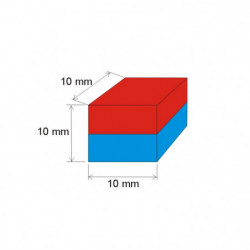 Magnet neodim bloc 10x10x10 N 80 °C, VMM7-N42