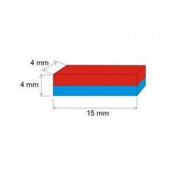Magnet neodim bloc 15x4x4 N 80 °C, VMM8-N45