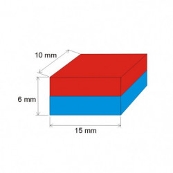 Magnet neodim bloc 15x7,5x5 N 80 °C, VMM4-N35