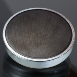 Magnet oală cu coadă, diam. 50 x înălțime 10 mm cu filet interior M6, înălțime filet 12 mm