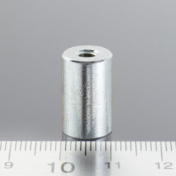 Magnet oală cilindru diam. 10 x înălțime 16 mm cu filet interior M4. lungime filet 7 mm