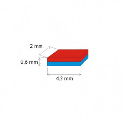 Magnet neodim bloc 4,2x2x0,6 N 150 °C, VMM8SH-N45SH