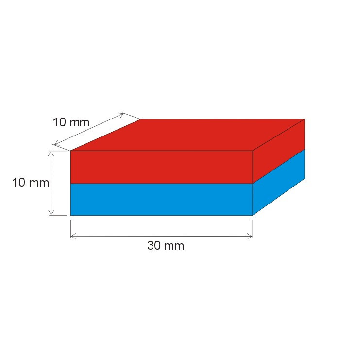 Magnet neodim bloc 30x10x10 N 80 °C, VMM4-N35