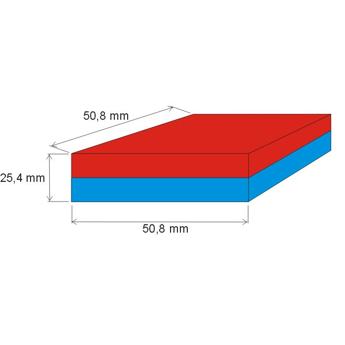 Magnet neodim bloc 50,8x50,8x25,4 N 80 °C, VMM6-N40