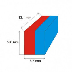 Magnet neodim bloc 9,6x6,3x13,1 N 80 °C, VMM4-N35
