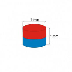 Magnet neodim cilindru cu diam.1x1 N 80 °C, VMM7-N42