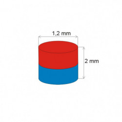 Magnet neodim cilindru cu diam.1,2x2 N 180 °C, VMM5UH-N35UH
