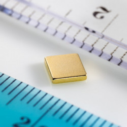 Magnet neodim bloc 5x5x1 Au 80 °C, VMM9-N48